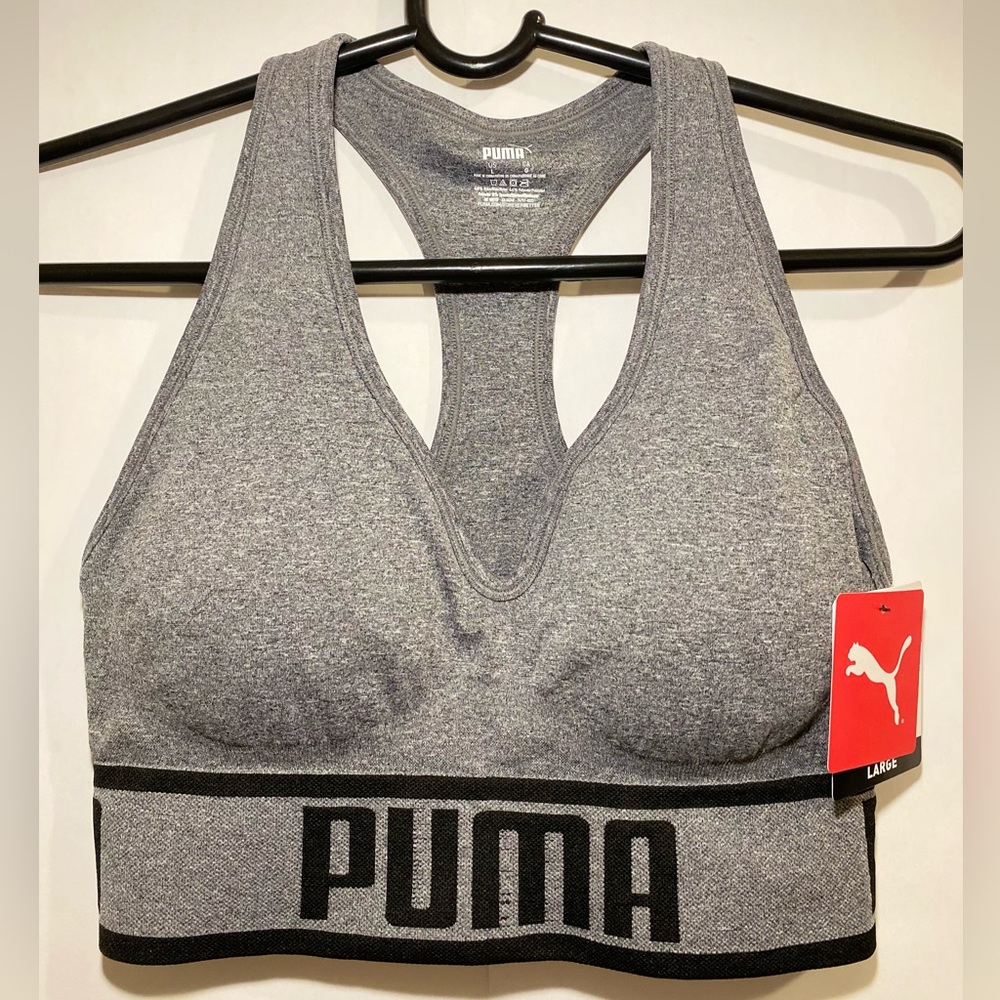 Puma Seamless Sports Bra-Large size/Grey color